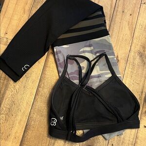 Bombshell Sportswear Black and Camouflage Leggings